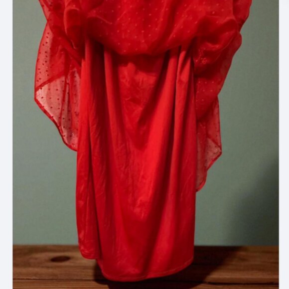 Wrapper Women’s Red Summer Chiffon Overlay Dress With Lining Size: M - Picture 4 of 8